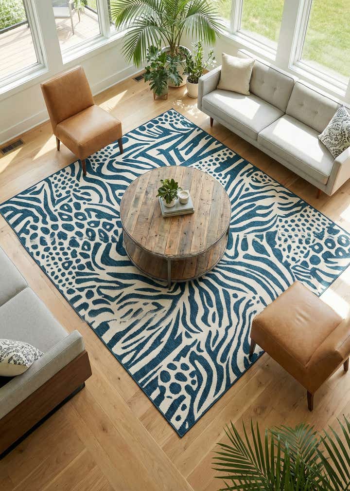 7' 10 x 7' 10 Easy-Clean Safari Indoor / Outdoor Square Rug