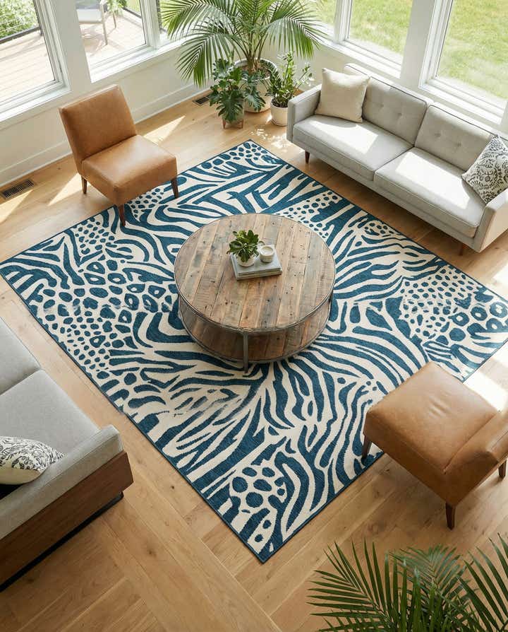 7' 10 x 7' 10 Easy-Clean Safari Indoor / Outdoor Square Rug