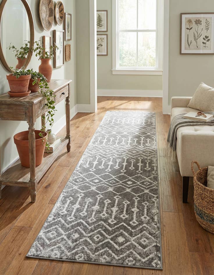 Detail image of 2' 7 x 13' Bohemian Trellis Runner Rug