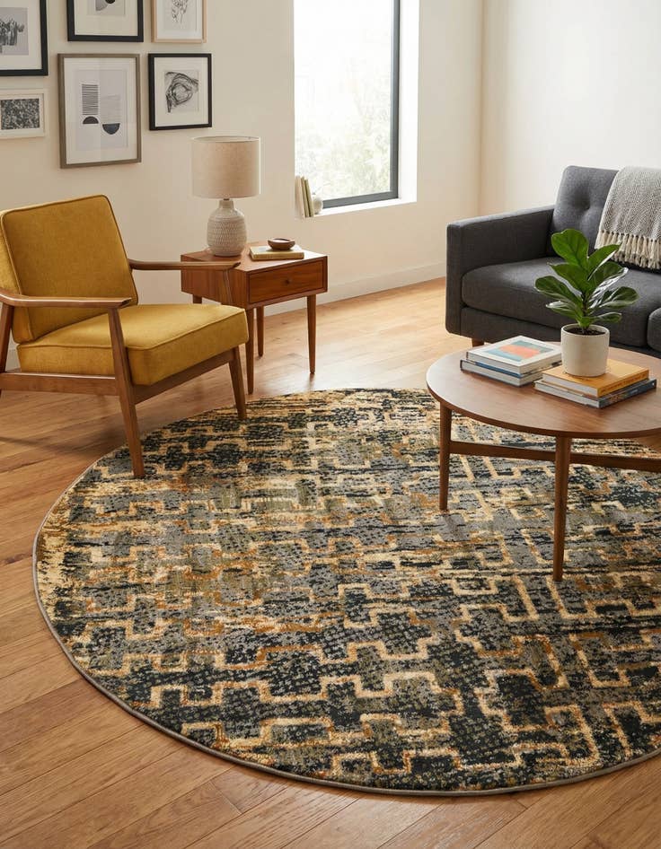 Detail image of  5' 3 x 5' 3 Saturn Round Rug