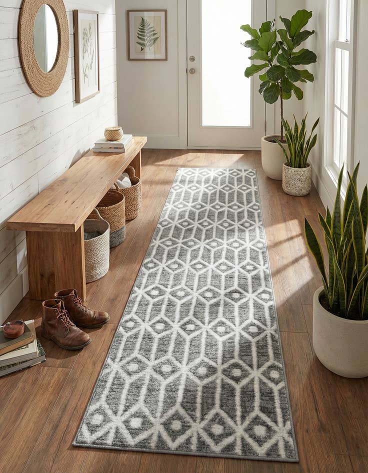 Detail image of 2' x 8' Lattice Trellis Runner Rug