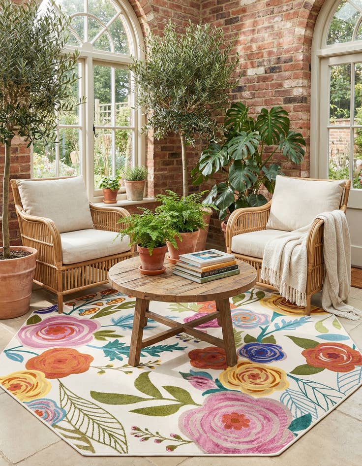 Detail image of 6' x 6' Blossom Octagon Rug