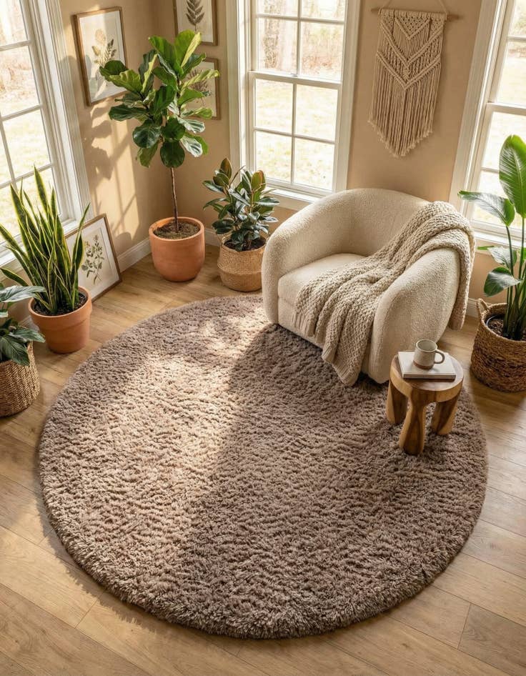 Detail image of 8' x 8' Infinity Shag Round Rug