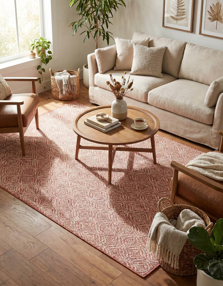 Detail image of 5' 3 x 8' Easy-Clean Lattice Indoor / Outdoor Rug