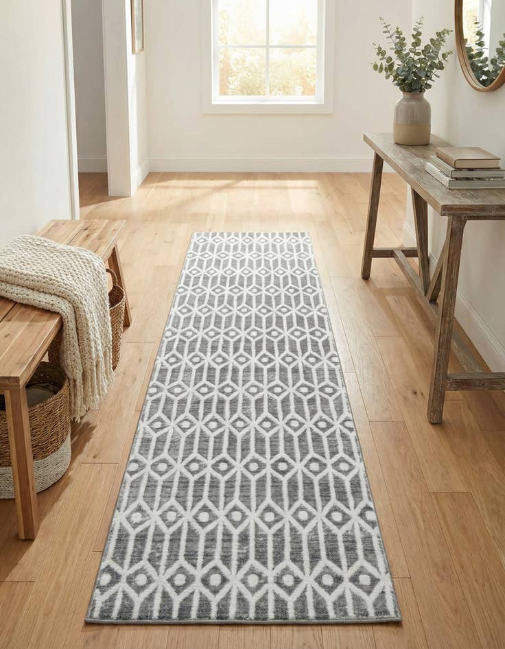 Detail image of 3' x 10' Lattice Trellis Runner Rug