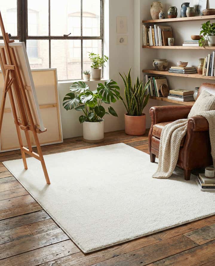 5' 5 x 5' 10 Solid Frieze Square Rug