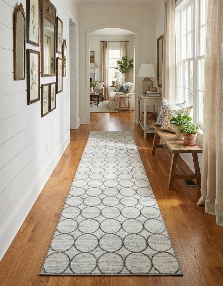 Detail image of  2' 7 x 16' 5 Lattice Trellis Runner Rug