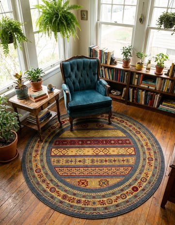 6' 1 x 6' 1 Kashkuli Gabbeh Round Rug
