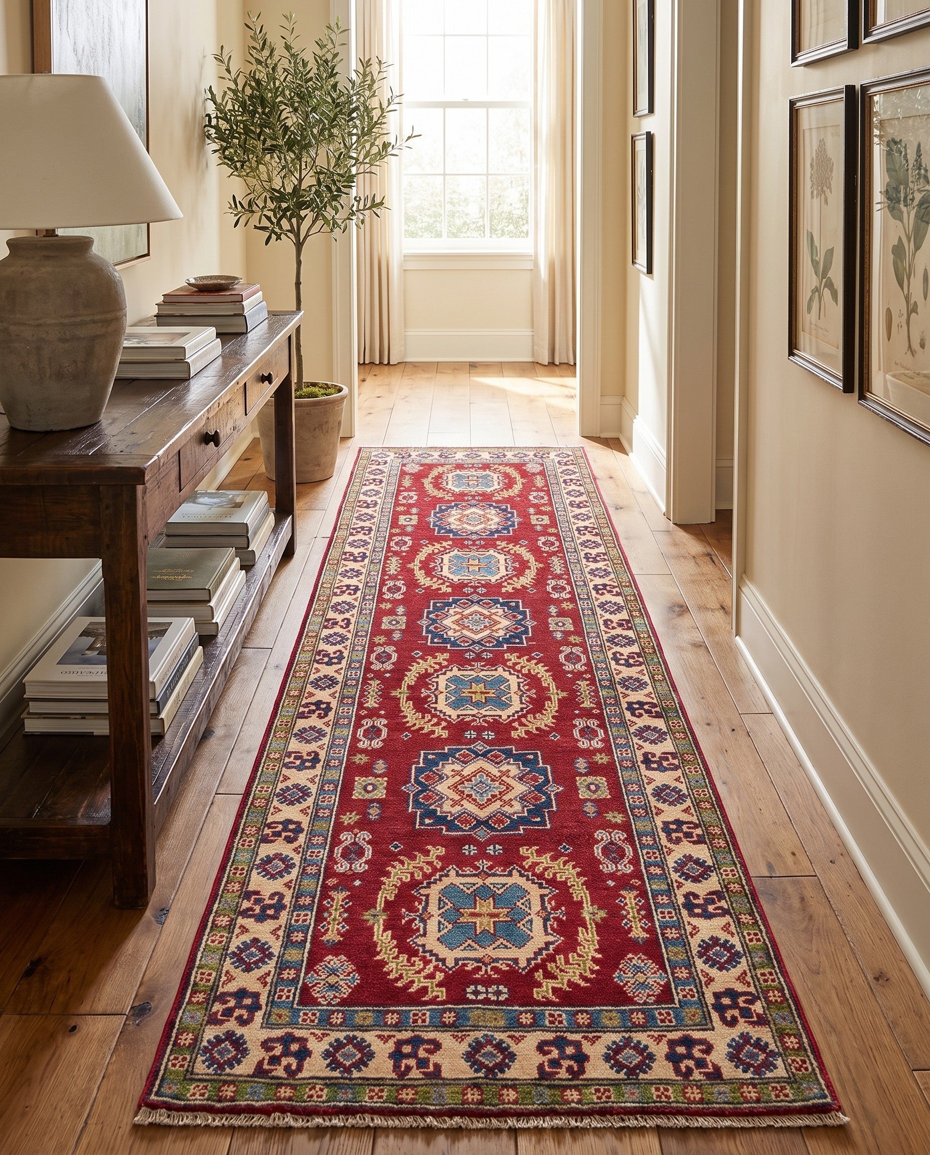 2' 8 x 8' 4 Hand Knotted Kazak Runner Rug