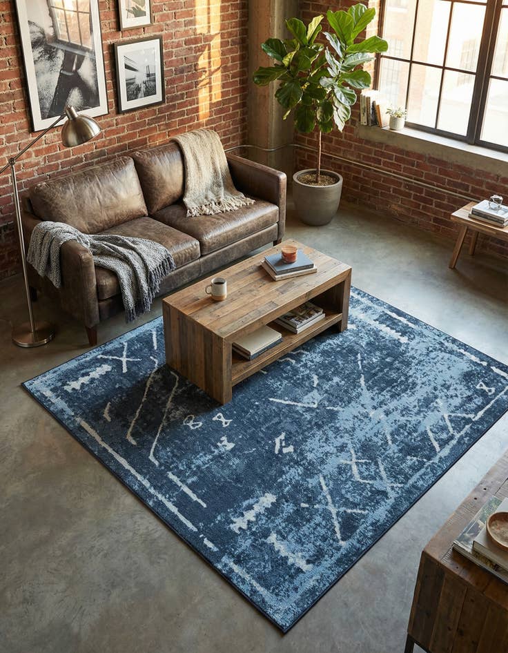 Detail image of 5' 3 x 5' 3 Kamala Washable Square Rug