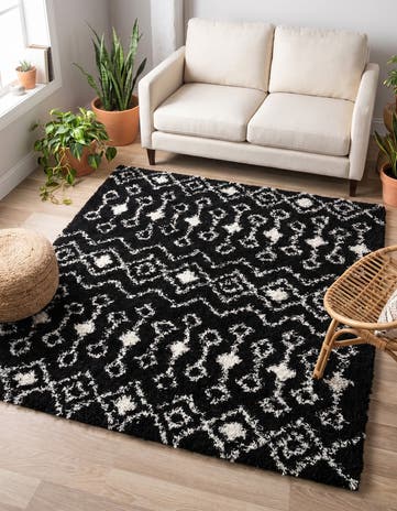 6' x 6' Moroccan Trellis Shag Square Rug