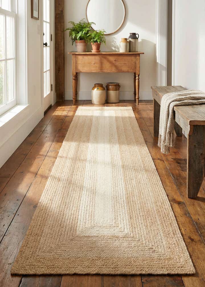 2' 7 x 12' Handmade Hand Braided Wool Runner Rug