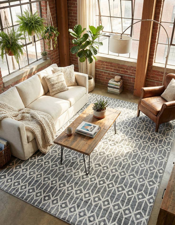 Detail image of 9' x 12' 2 Lattice Trellis Rug