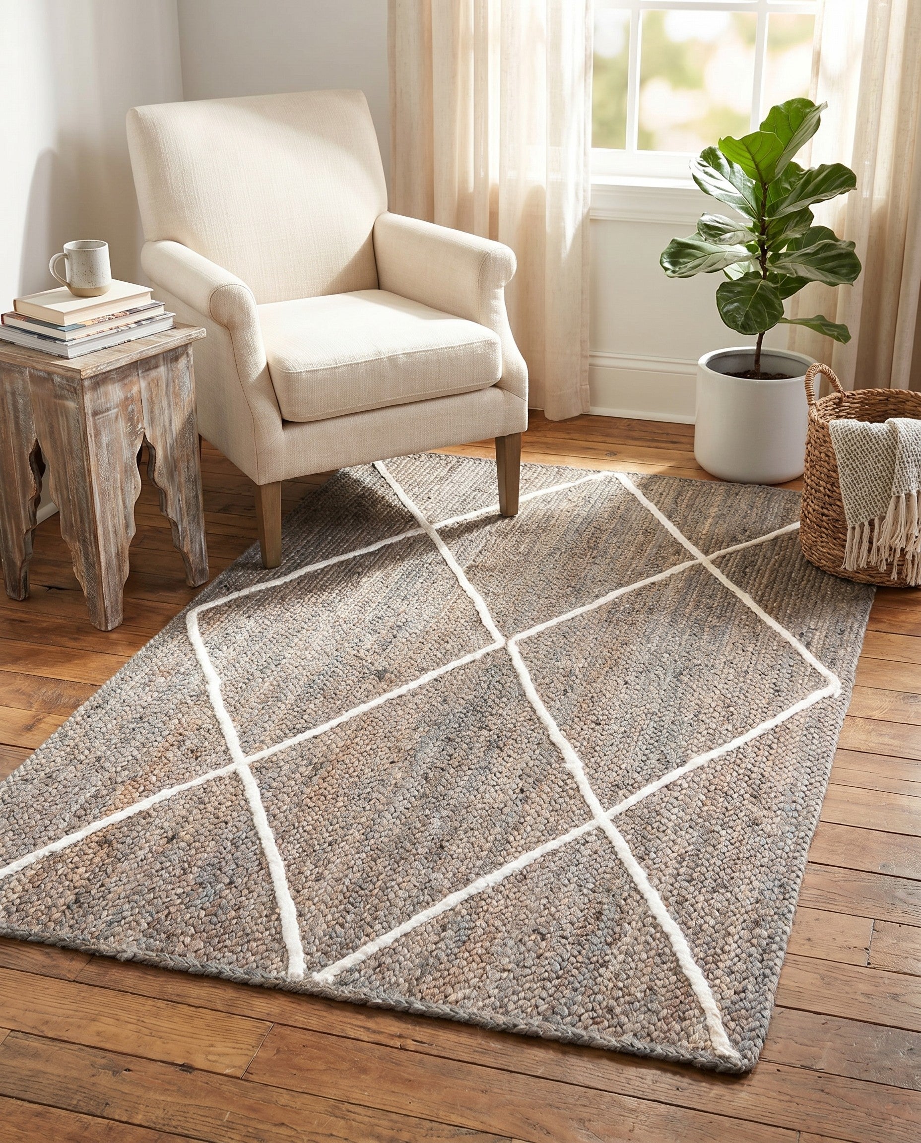 3' 3 x 5' 1 Handmade Braided Jute Rug