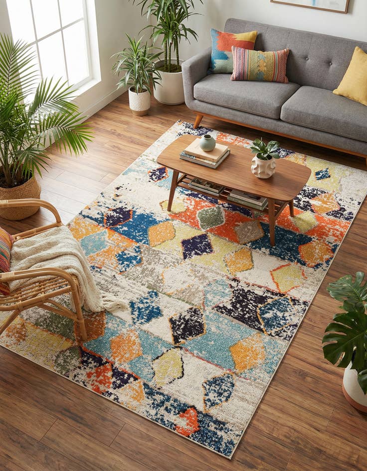 Detail image of 5' 3 x 8'  Washable Vivid Rug