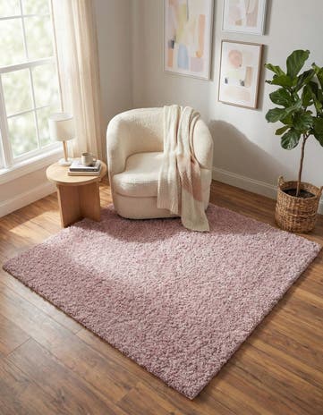 7' 10 x 7' 10 Soft Solid Shag Square Rug