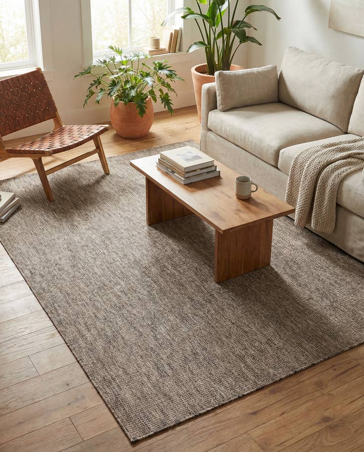 Detail image of 5' 3 x 8' Easy-Clean Solid Indoor / Outdoor Rug