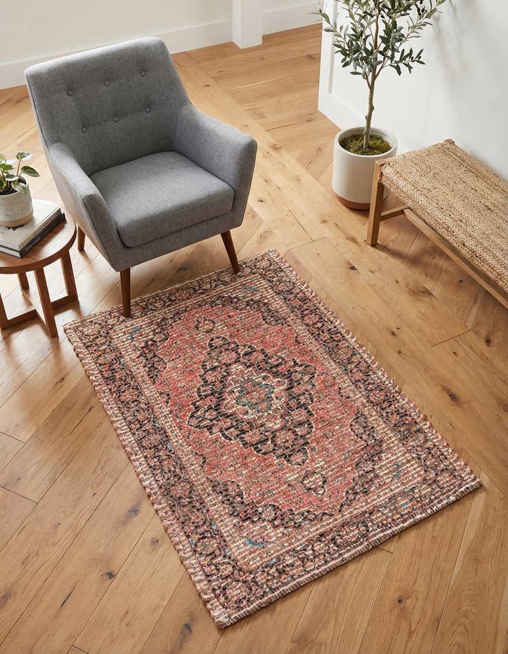 Detail image of 2' x 3' 1  Hand Woven Chenille Jute Rug