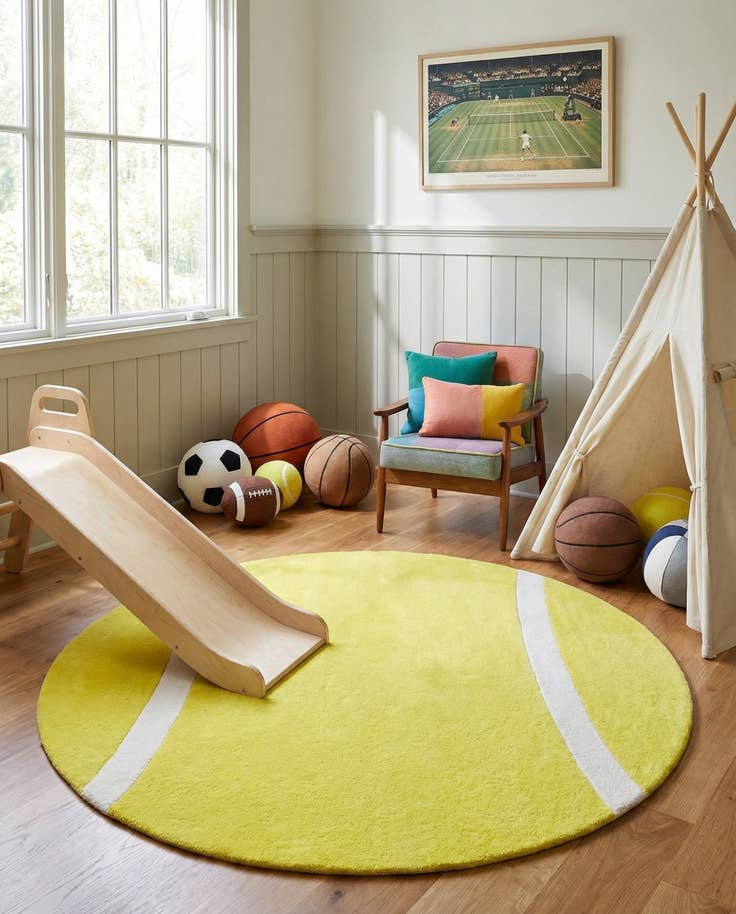 Detail image of 6' 1 x 6' 1 Playtime Kids Wool Freeform Rug