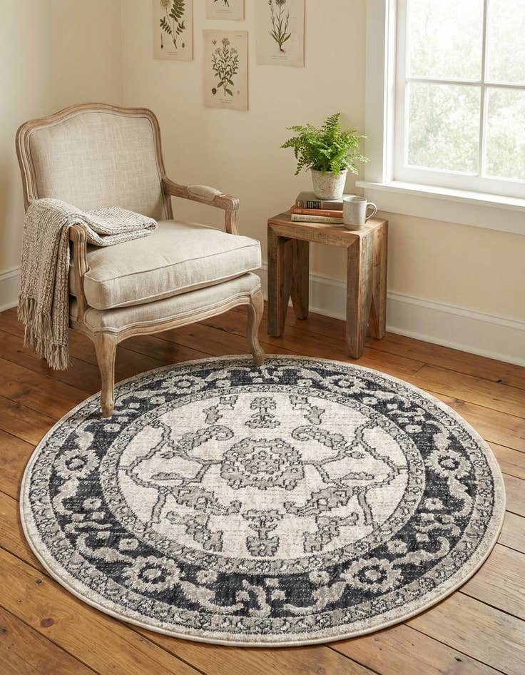 Detail image of 3' 3 x 3' 3 Eco Traditional Round Rug