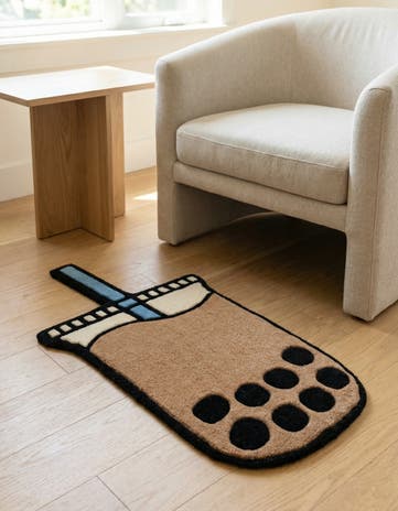 1' 7 x 3' 1 Happy Rugs Boba Tea Wool Freeform