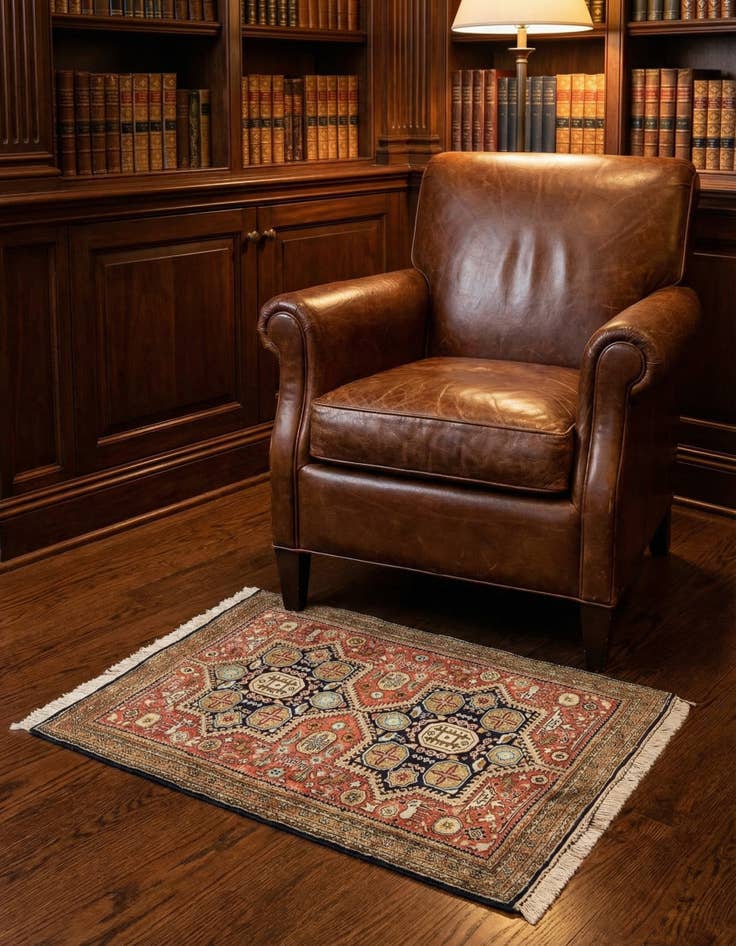 Detail image of 1' 10 x 2' 8 Ghom Silk Rug