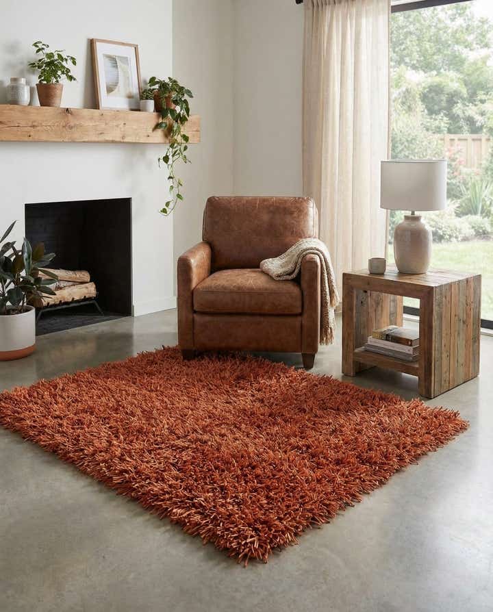 2' 8 x 4' 8 Hand Knotted Solid Shag Oriental Rug