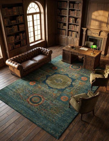 12' 8 x 19' 7 Hand Knotted Mamluk Ziegler Oriental Rug