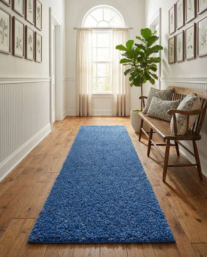 2' x 8' Solid Shag Runner Rug