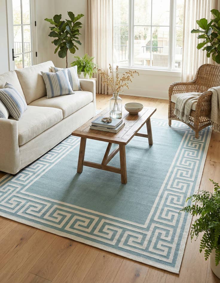 Detail image of 5' 3 x 8' Easy-Clean Coastal Indoor / Outdoor Rug