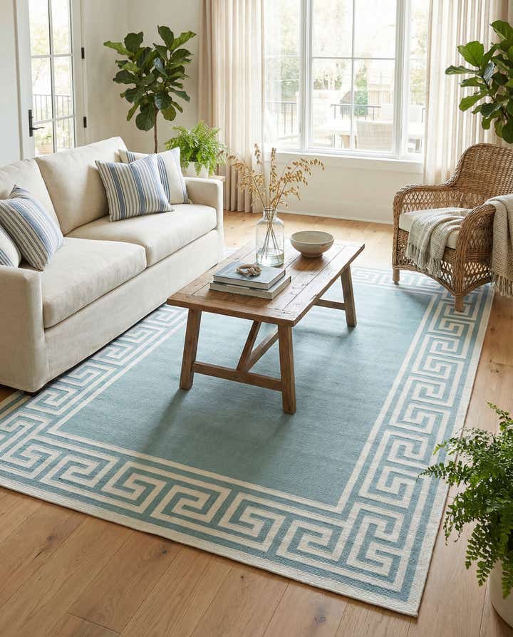 5' 3 x 8' Easy-Clean Coastal Indoor / Outdoor Rug