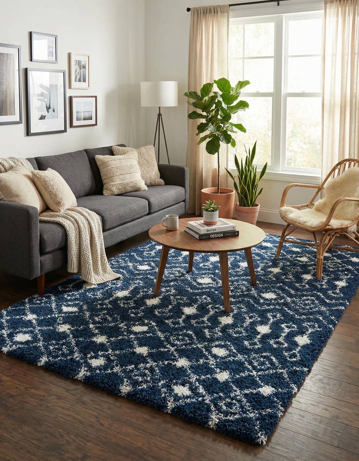 Detail image of 6' x 9' Moroccan Trellis Shag Rug