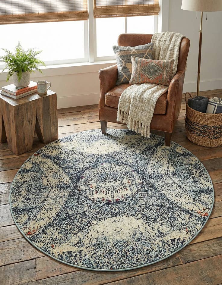 Detail image of 4' x 4'  Washable Arte Round Rug