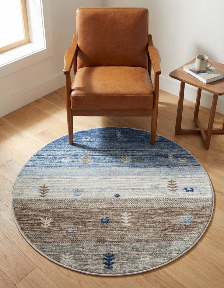 Detail image of 3' 3 x 3' 3 Gabbeh Round Rug