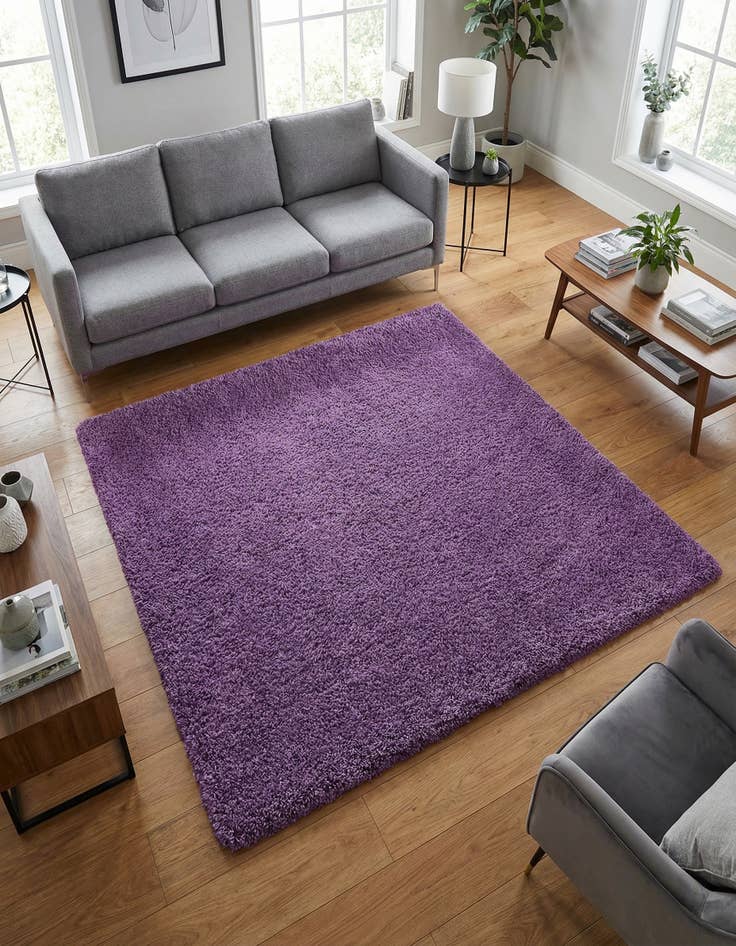 Detail image of 7' 10 x 7' 10 Solid Shag Square Rug