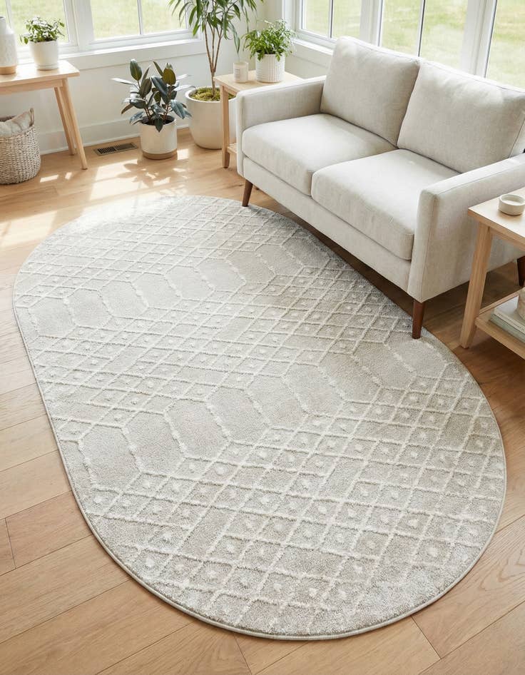Detail image of 5' 3 x 8' Paxon Trellis Oval Rug