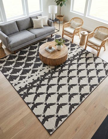 10' x 10' Easy-Clean Modern Indoor / Outdoor Square Rug