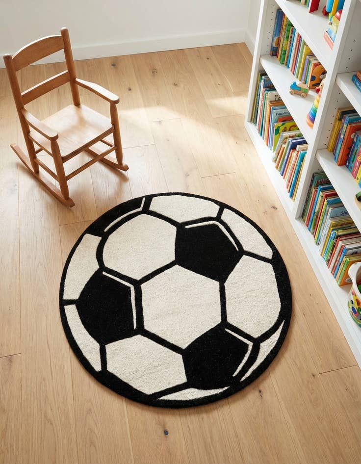 Detail image of 3' 1 x 3' 1 Playtime Kids Wool Freeform Rug