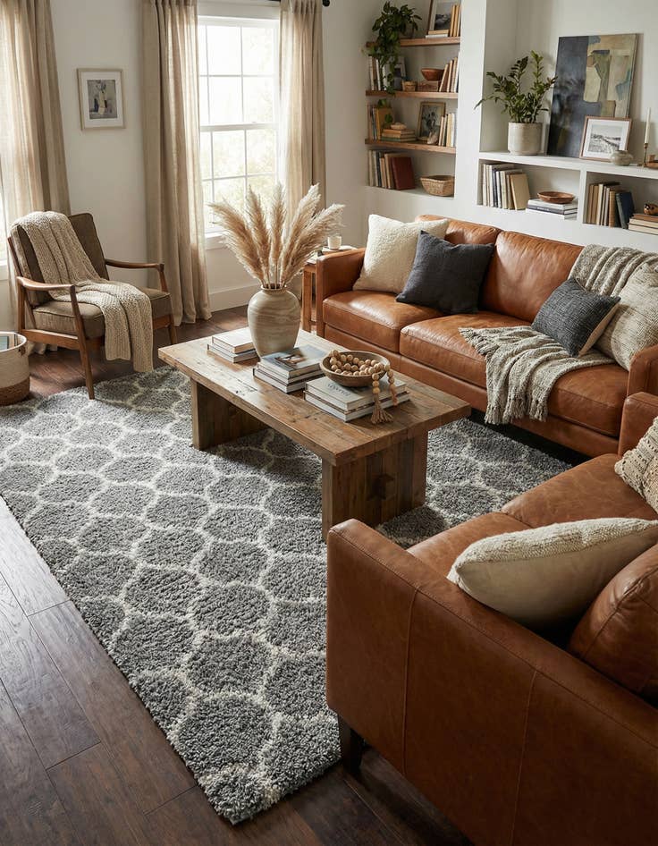 Detail image of 9' x 12' Lattice Shag Rug