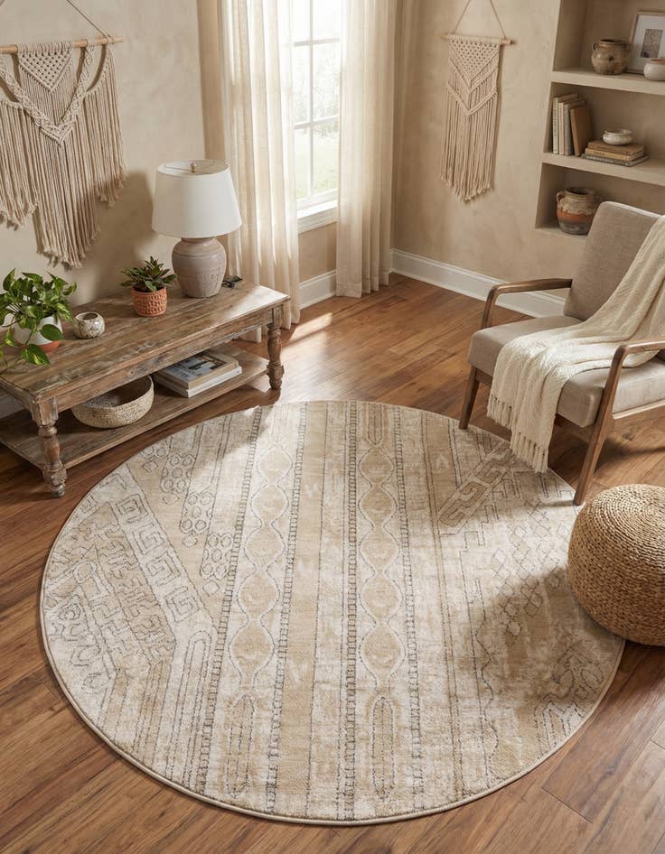 Detail image of  5' 3 x 5' 3 Oregon Round Rug