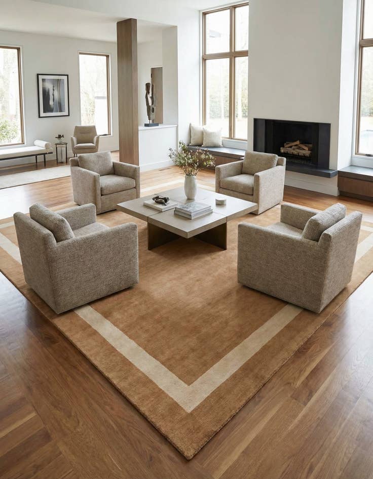 Detail image of 10' x 10' Jill Zarin Border Wool Square Rug