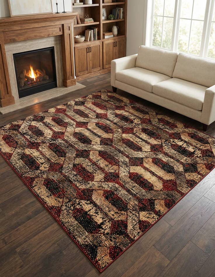 Detail image of 7' 10 x 7' 10 Saturn Square Rug