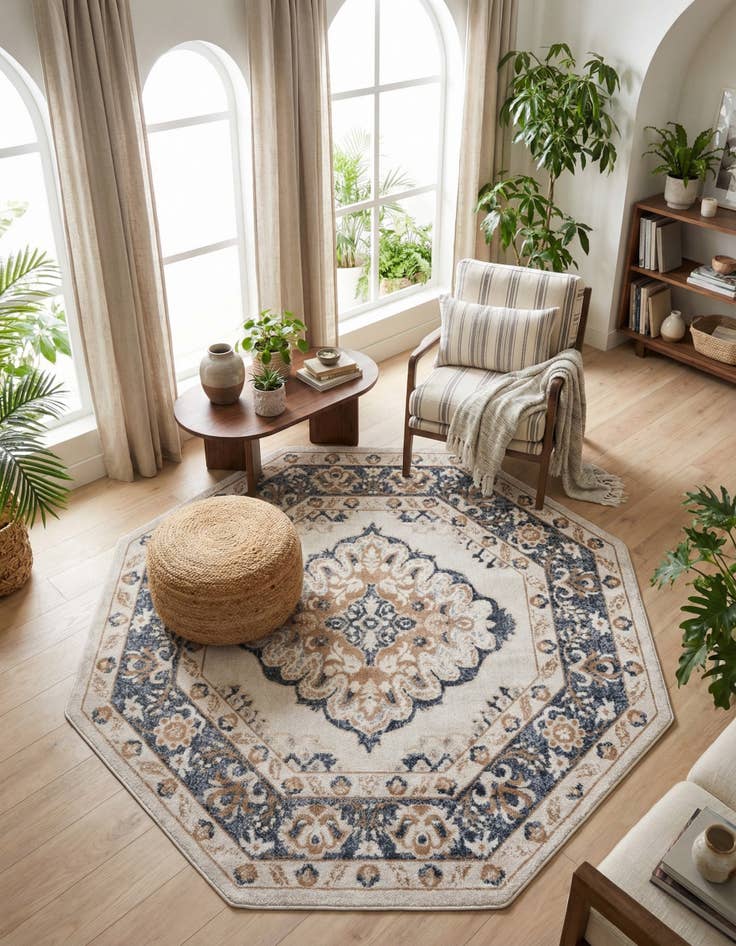 Detail image of 7' x 7' Oxford Octagon Rug