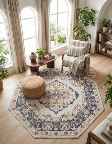 Cream Oxford Octagon Rug