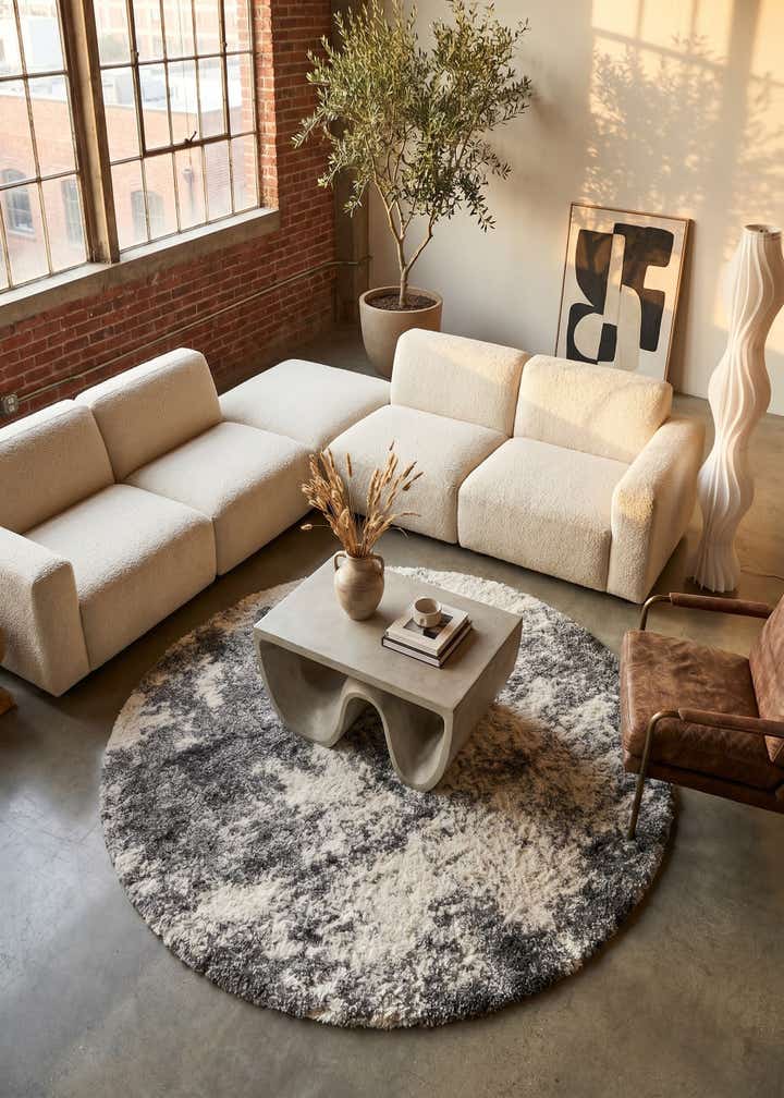 6' x 6' Soft Touch Shag Round Rug
