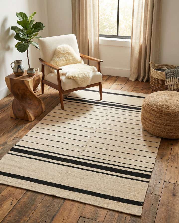 3' 5 x 5' 1 Hand Woven Kilim Modern Wool Rug