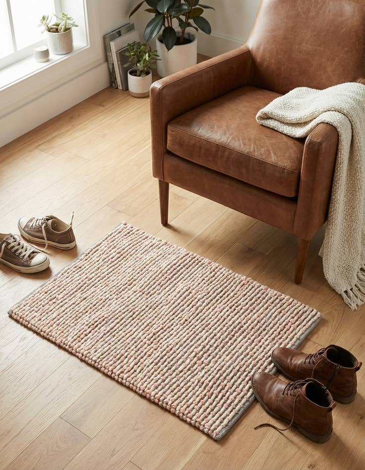 Detail image of 2' x 3' 1  Hand Woven Seaside Pearl Jute Rug