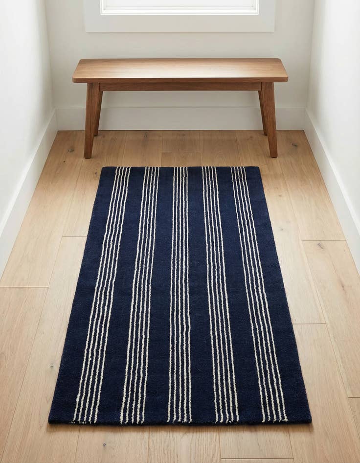 Detail image of  2' x 4' 1 Jill Zarin Striped Wool Runner Rug