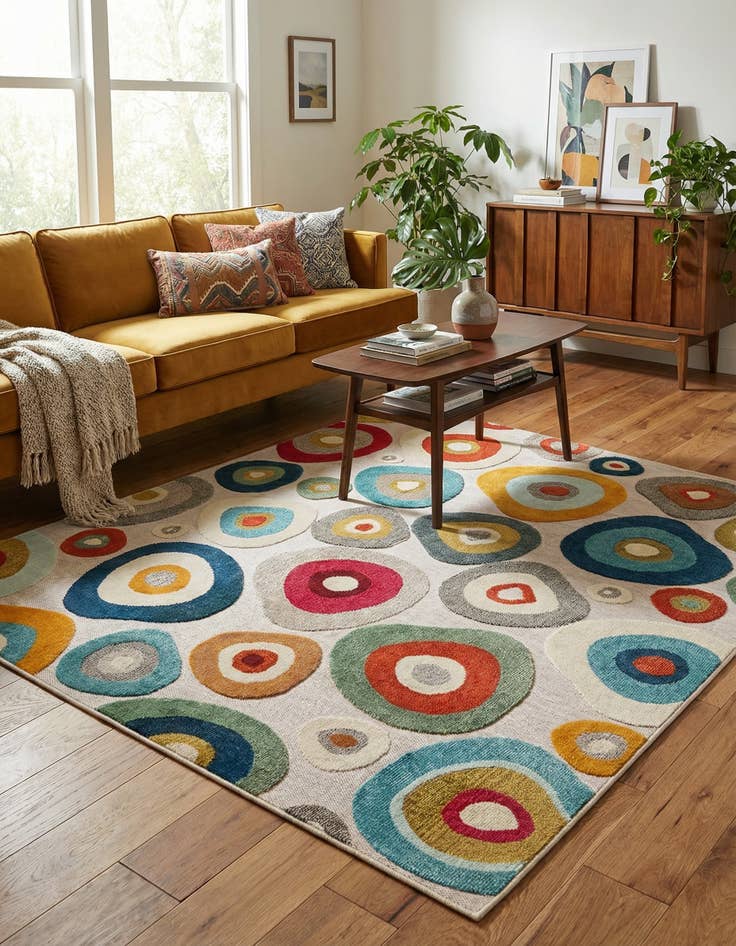 Detail image of 7' 10 x 7' 10 Washable Casablanca Indoor / Outdoor Square Rug