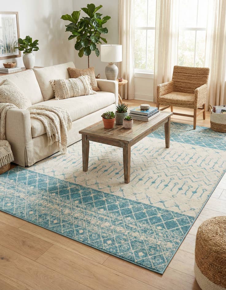 Detail image of 9' x 12' Moroccan Trellis Rug